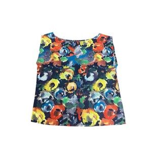 Alice + Olivia Sheer Floral Watercolor Blouse Size XSmall Silk Blend